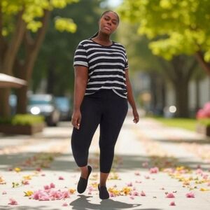 TORRID Plus Size Black Cropped Signature Waist Premimum Leggings.